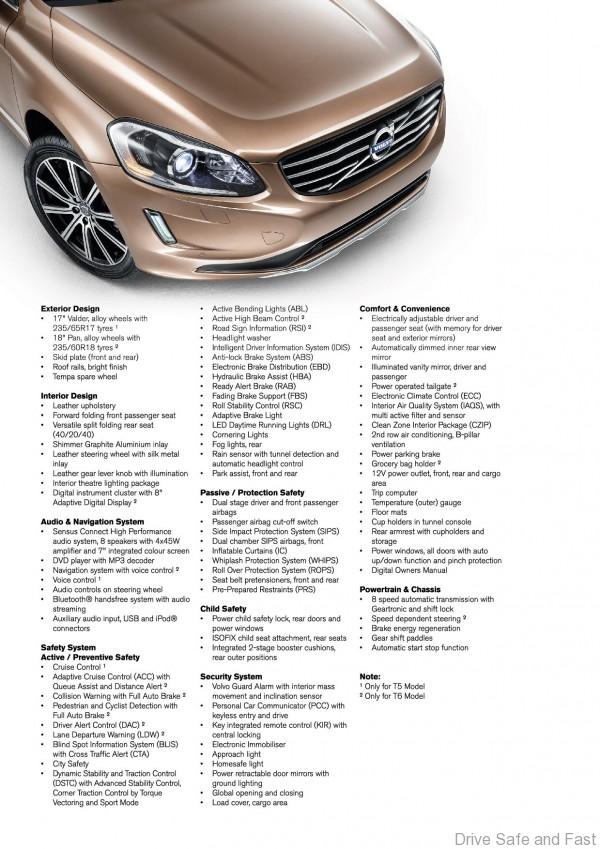 Volvo XC60 Price List MY15 PM R8 FA