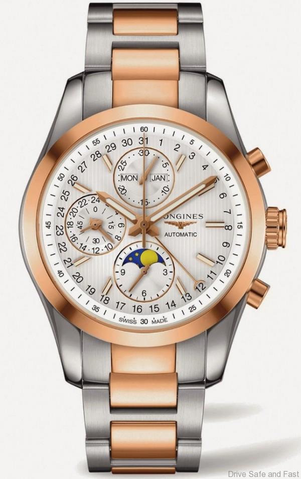 Longines Conquest Classic Moonphase steel and rose gold