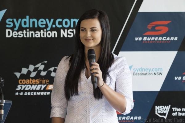 Renee Gracie during the Sydney events launch on Sydney Harbour today ahead of Event 8 of the 2015 Australian V8 Supercars Championship Series at the Sydney Harbour , Sydney, New South Wales, August 19, 2015.