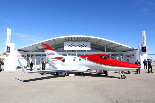 A production HondaJet on display at Henderson Executive Airport in Las Vegas during the 2015 National Business Aviation Association Convention and Exhibition.