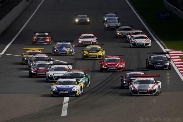 Start of race 1 at Audi R8 LMS Cup, Rd6, Shanghai Circuit WEC, China, 30-31 October 2015.