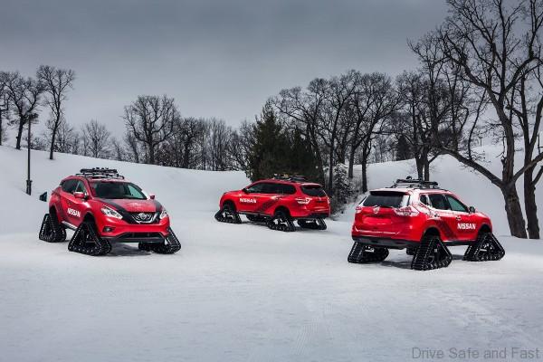 CHICAGO (Feb. 9, 2016) - There's winter, then there's Warrior Winter. Snowfall, ice, drifts - conditions that challenge even the most capable of all-wheel drive vehicles. But not these aggressive Nissan models. In celebration of the Chicago Auto Show, Nissan is giving three of its popular crossovers a little competitive edge - creating one-off versions of its popular Pathfinder, Murano and Rogue equipped with sets of heavy-duty snow tracks. The three custom Nissan "Winter Warrior" crossovers are ready to tackle even the record-breaking snowfalls experienced by many parts of the country already this year.