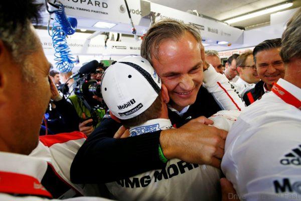 Porsche Team: Romain Dumas, Dr. Oliver Blume (Chairman of the Executive Board of Porsche AG) (l-r)