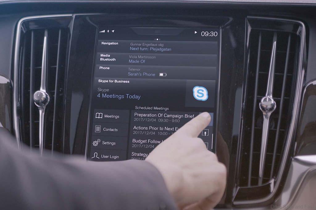 Join Skype for Business meeting in a Volvo car