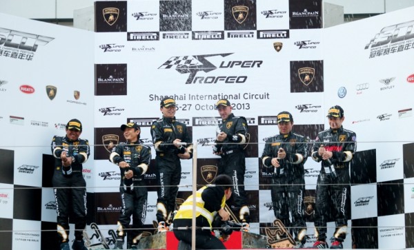 Champions Celebrate their Race with Champagne