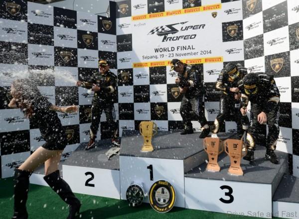 Champagne attack at the podium