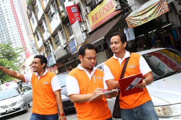 C.	TNT Charity Hunters working on solving a clue.