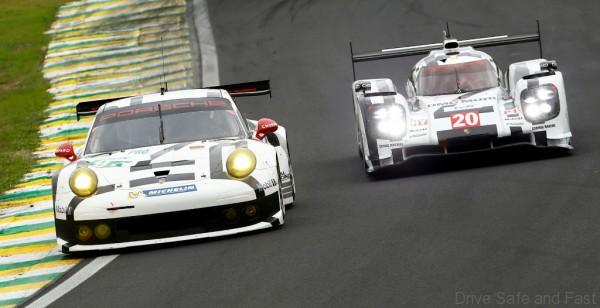 Porsche 911 RSR, Porsche Team Manthey: Joerg Bergmeister, Richard Lietz, Porsche 919 Hybrid, Porsche Team: Timo Bernhard, Brendon Hartley, Mark Webber (l-r)