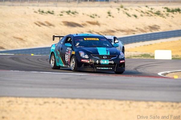 TOOLE, Utah (August 23, 2015)  The driving star of the Pirelli World Challenge race at Miller Motorsports Park in Utah for Nissan was Vesko Kozarov. He dominated and won the three Touring Car rounds in the Salt Lake City-based CA Sport-Skullcandy Nissan Altima 3.5 at the teams hometown track. The three victories mark five straight wins and seven wins overall in TC for the season for Kozarov in the Altima.