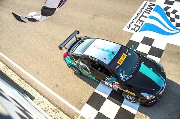TOOLE, Utah (August 23, 2015)  The driving star of the Pirelli World Challenge race at Miller Motorsports Park in Utah for Nissan was Vesko Kozarov. He dominated and won the three Touring Car rounds in the Salt Lake City-based CA Sport-Skullcandy Nissan Altima 3.5 at the teams hometown track. The three victories mark five straight wins and seven wins overall in TC for the season for Kozarov in the Altima.
