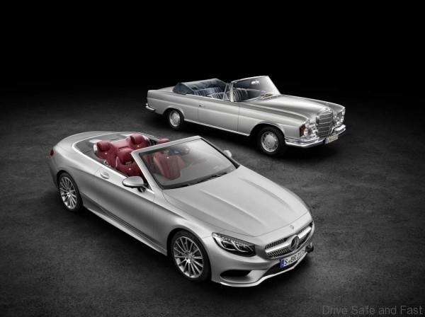 Mercedes-Benz S-Klasse Cabrio von 2015 und das S-Klasse Cabrio der Baureihe W 111.