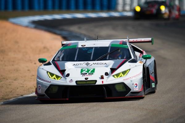 March 17-19, 2016: Mobile 1 12 hours of Sebring 2016. #27 Lawrence DeGeorge, Cedric Sbirrazzuoli, Dream Racing, Lamborghini Huracán GT3