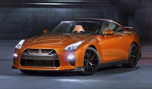 The 2017 GT-R's exterior receives a thorough makeover. The new "V-motion" grille, one of Nissan's latest design signatures, has been slightly enlarged to provide better engine cooling and now features a matte chrome finish and an updated mesh pattern. A new hood, featuring pronounced character lines flowing flawlessly from the grille, has been reinforced to enhance stability during high-speed driving. A freshly designed front spoiler lip and front bumpers with finishers situated immediately below the headlamps give the new GT-R the look of a pure-bred racecar, while generating high levels of front downforce.