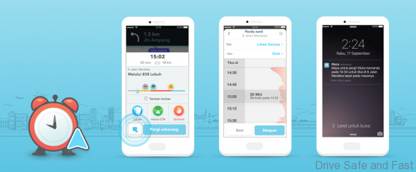 Waze Planned Drives_All Screens on iOS (Malay)