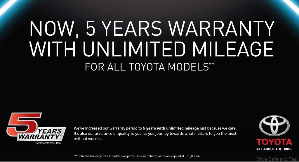 UMW Toyota Extends Warranty Coverage to 5 Years with Unlimited Mileage