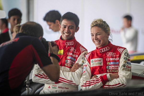 Aditya Patel (IND) Audi R8 LMS Cup Team and Rahel Frey (SUI) Castrol Racing Team at Audi R8 LMS Cup, Rd4, Sepang, Malaysia, 4-6 September 2015.