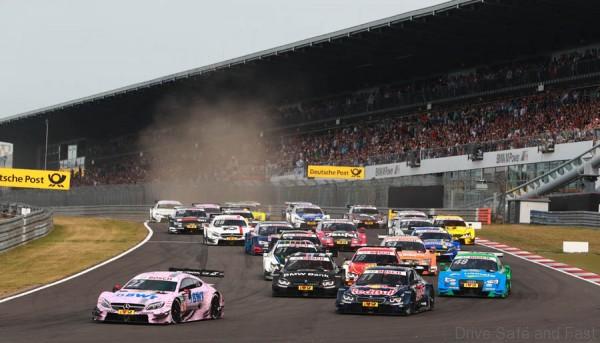 Motorsports: DTM race Nürburgring 2016, #22 Lucas Auer (AUT, Mercedes-AMG DTM Team Mücke, Mercedes-AMG C 63 DTM), #48 Edoardo Mortara (ITA, Audi Sport Team Abt Sportsline, Audi RS5 DTM), #11 Marco Wittmann (GER, BMW Team RMG, BMW M4 DTM)
