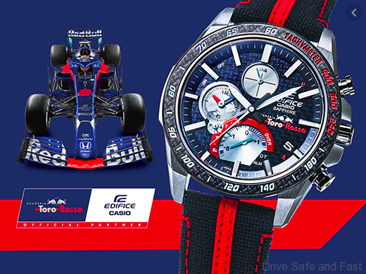 Casio Edifice continues to partner with the Red Bull team Casio Edifice continues to partner with the Red Bull team