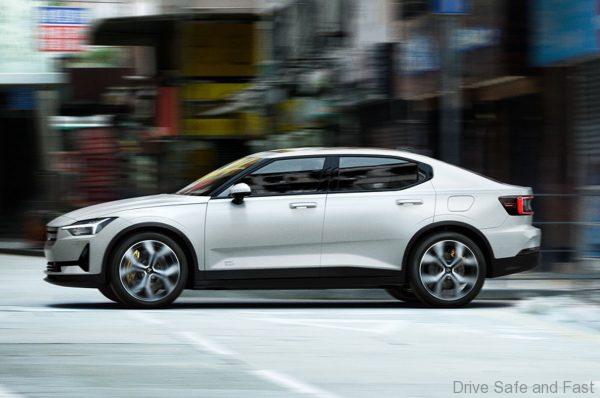 Polestar 2 EV white side