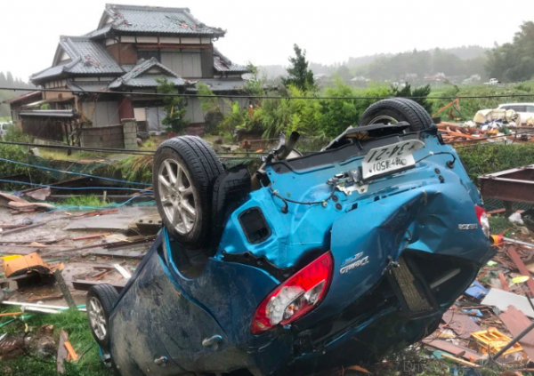 Mazda Demio Typhoon hit