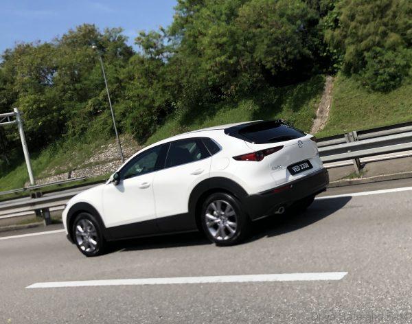 Mazda CX-30 on the highway
