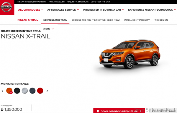 Nissan X-Trail car price in Thailand