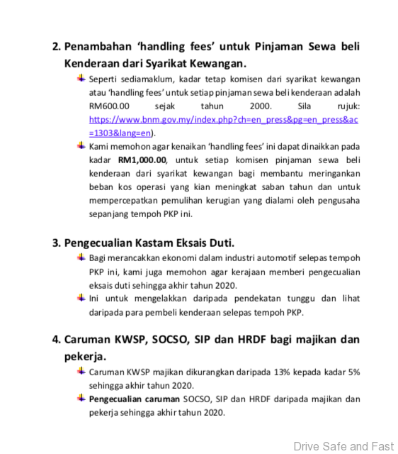 Malaysian automotive segment for new and used cars are requesting help from the government to survive 2020