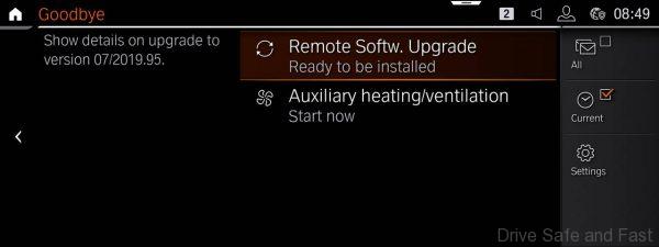 BMW 5G remote screen