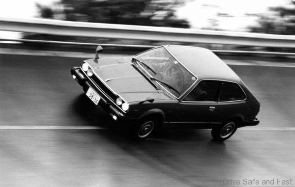 1976 Honda Accord on track