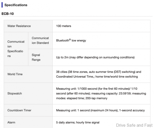 Casio EDIFACE ECB-10 Range