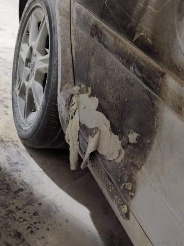 Audi catches fire at Petron Fuel Station