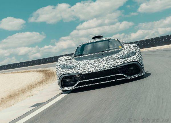 F1 engine-powered Mercedes-AMG Project One hypercar_on track