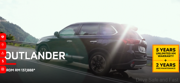 Mitsubishi Outlander website Malaysia