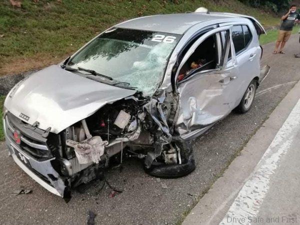 Driving in the wrong direction on the right lane of highway