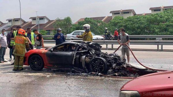 Ferrari F430 Scuderia on fire
