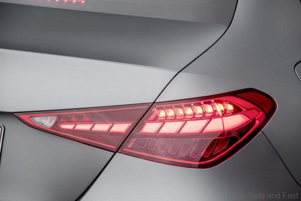 W206 Mercedes-Benz C-Class taillight graphics up close