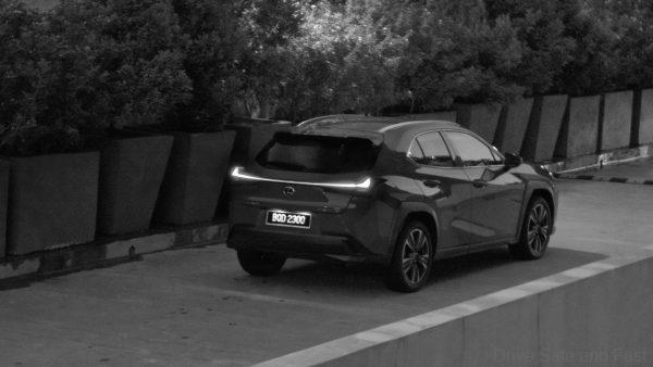 Lexus UX 200 Luxury grayscale rear