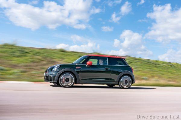 2021 MINI John Cooper Works side in motion