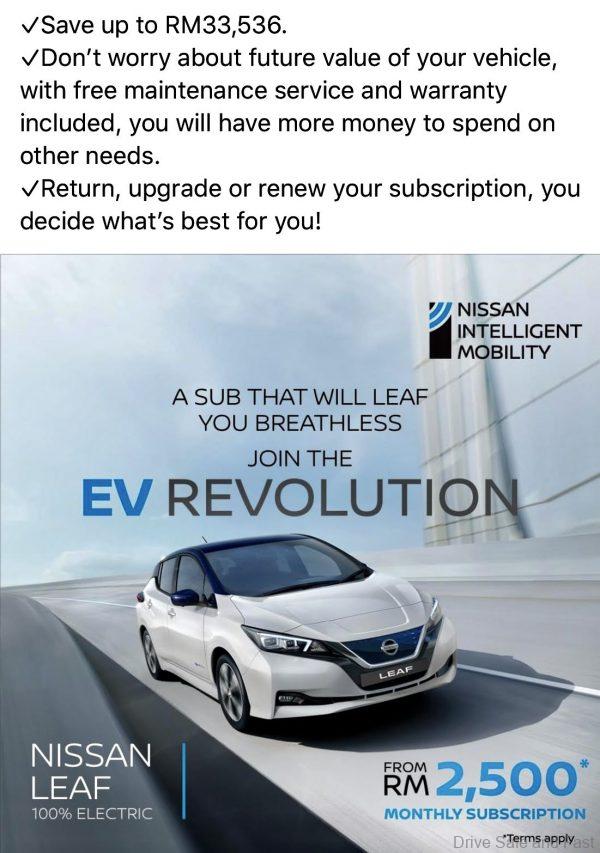 Electric Car Sales Malaysia_Nissan leaf subscription