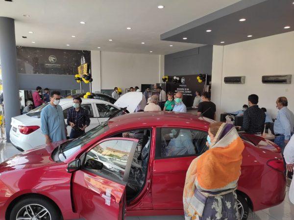Proton Saga in Pakistan showroom