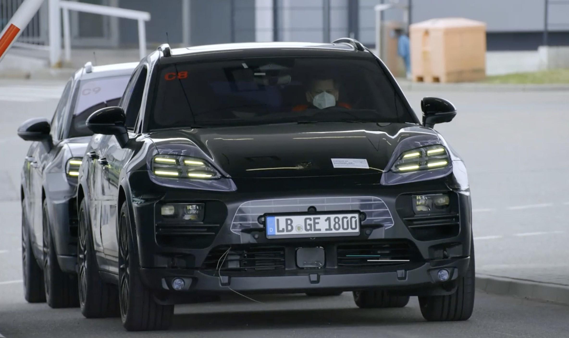 All-electric porsche macan prototype front