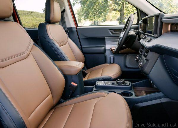 Front seats of the Ford Maverick