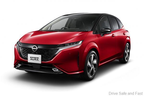 Red Front of the Nissan Note Aura