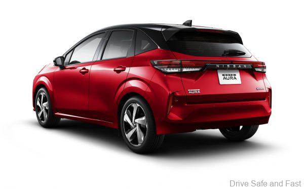 Red Rear Exterior of the Nissan Note Aura