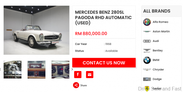 Mercedes SL Pagoda_W113_Malaysia