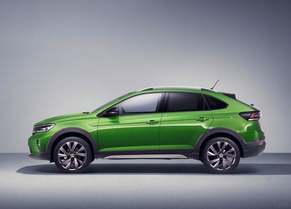 Volkswagen Taigo side profile in green