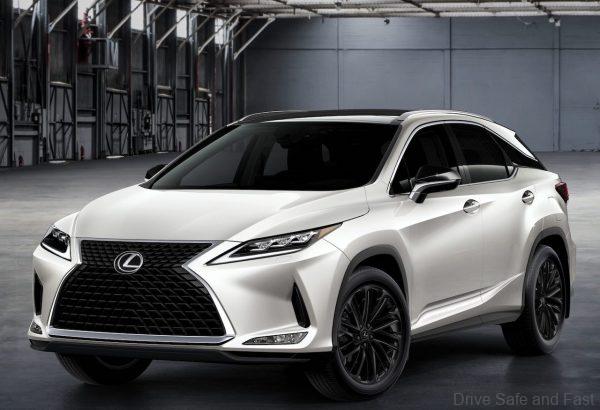 2021 Lexus RX L Black Line in Eminent White Pearl Studio shot from the front