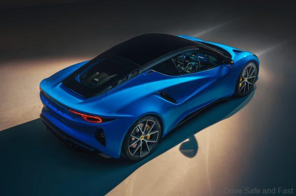 Lotus Emira In studio rear three quarter