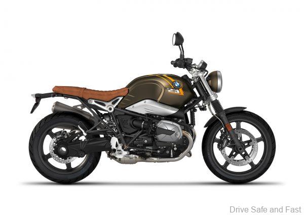 Studio Shot BMW R nineT Scrambler Kalamata Metallic Matte with Tape