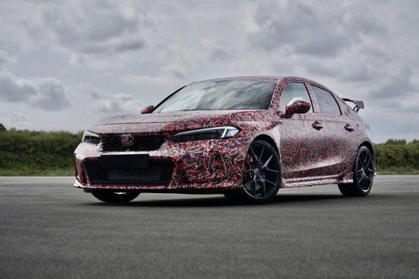 2022 Honda Civic Type R hatchback 11th generation teaser from the rear